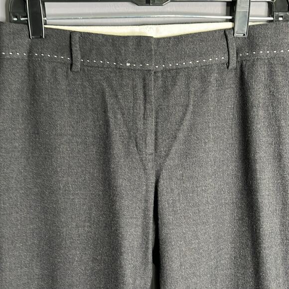 Elie Tahari Gray Mid Rise Wide Leg Dress Pants Striped Sides Size 6 - Picture 2 of 9